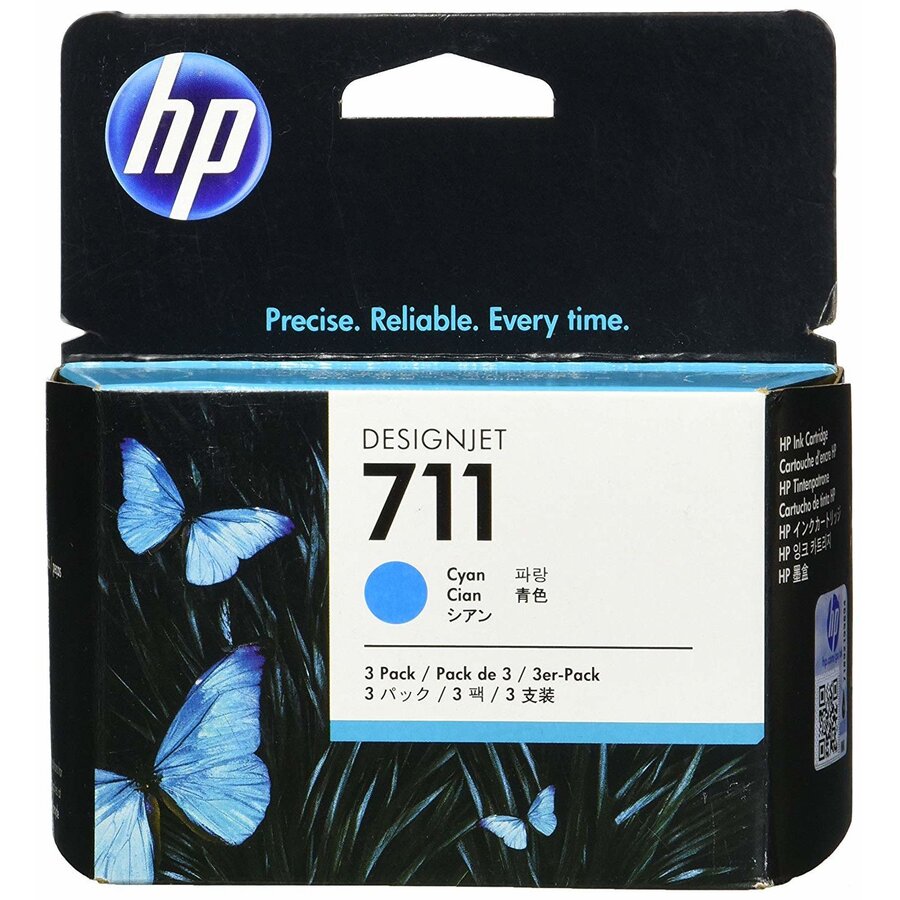 TRIPACK CARTUS CYAN NR.711 CZ134A ORIGINAL HP DESIGNJET T120