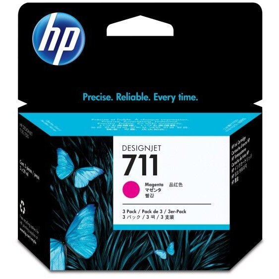 TRIPACK CARTUS MAGENTA NR.711 CZ135A ORIGINAL HP DESIGNJET T120