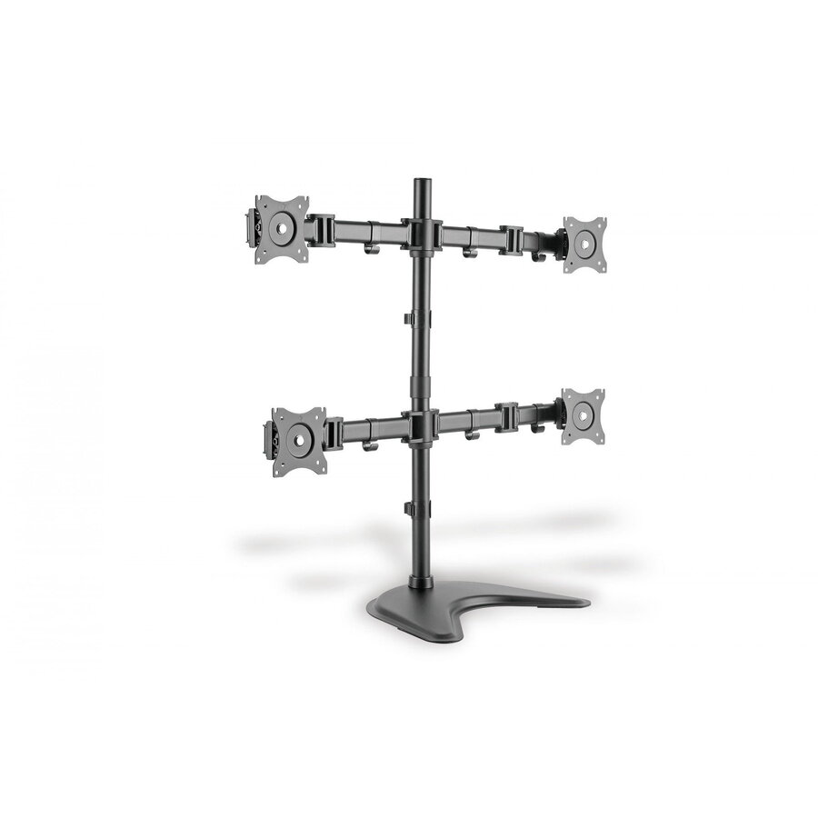 Stand de afisare cvadrupla DIGITUS pentru 4 ecrane TFT 68,5 cm, 27 inch max. 8 kg VESA 75 x 75 si 100 x 100 mm negru