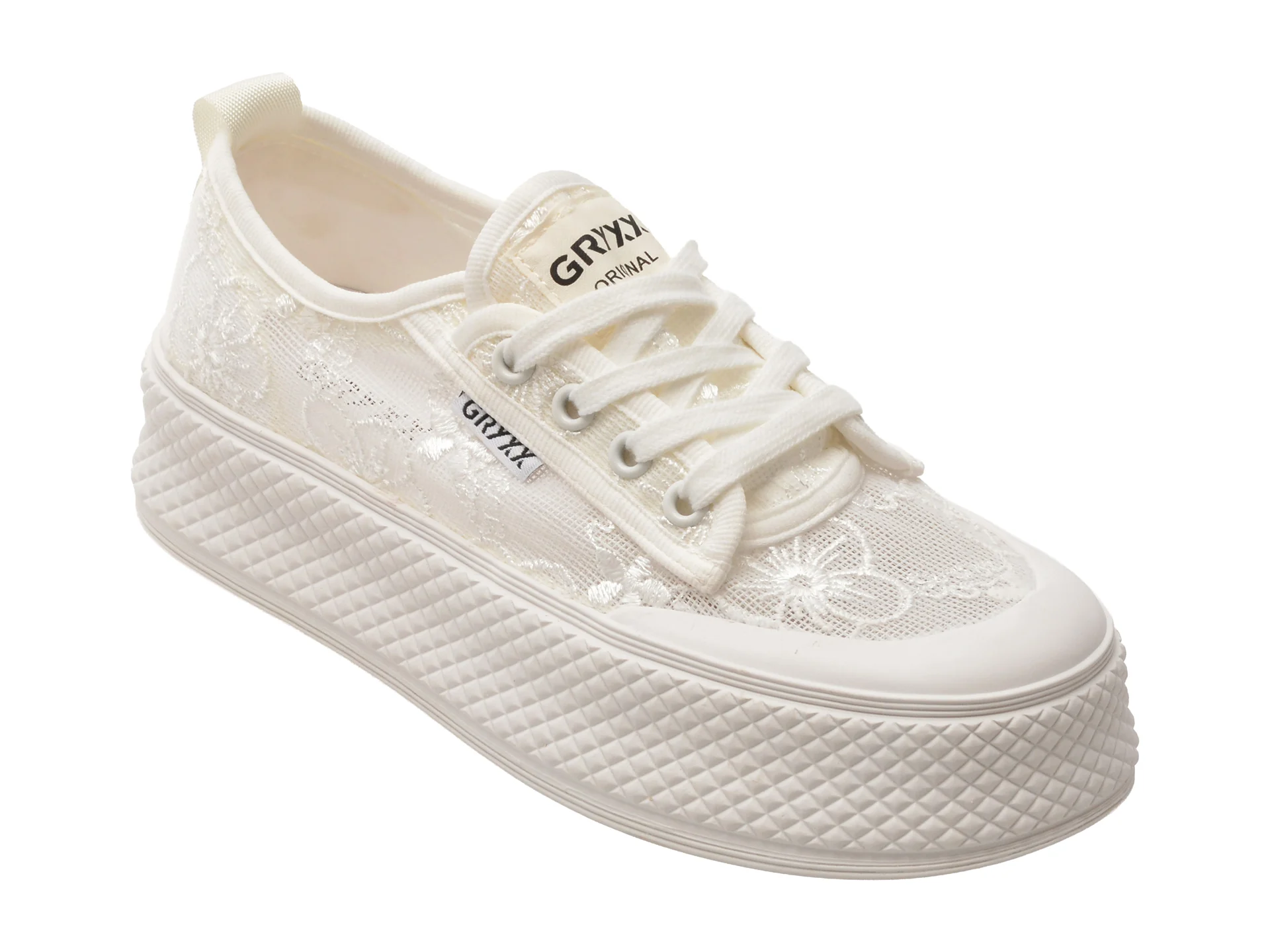 Pantofi sport GRYXX albi, 9122, din material textil