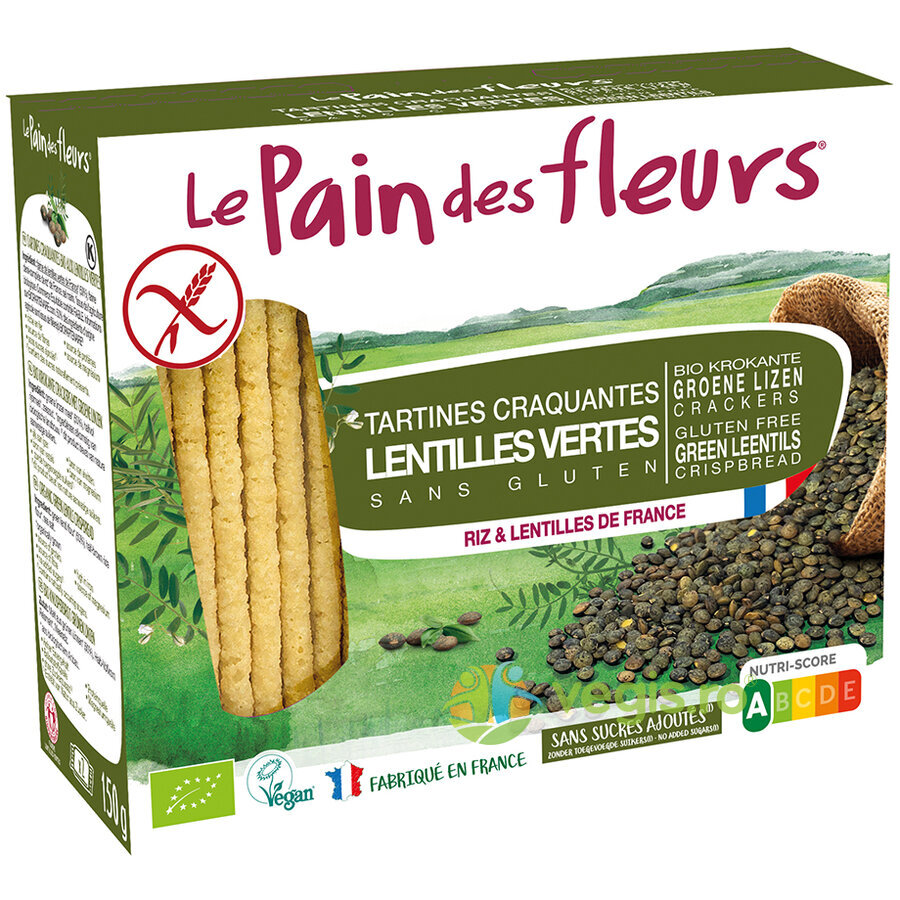 Turte Crocante cu Linte Verde fara Gluten Ecologice/Bio 150g
