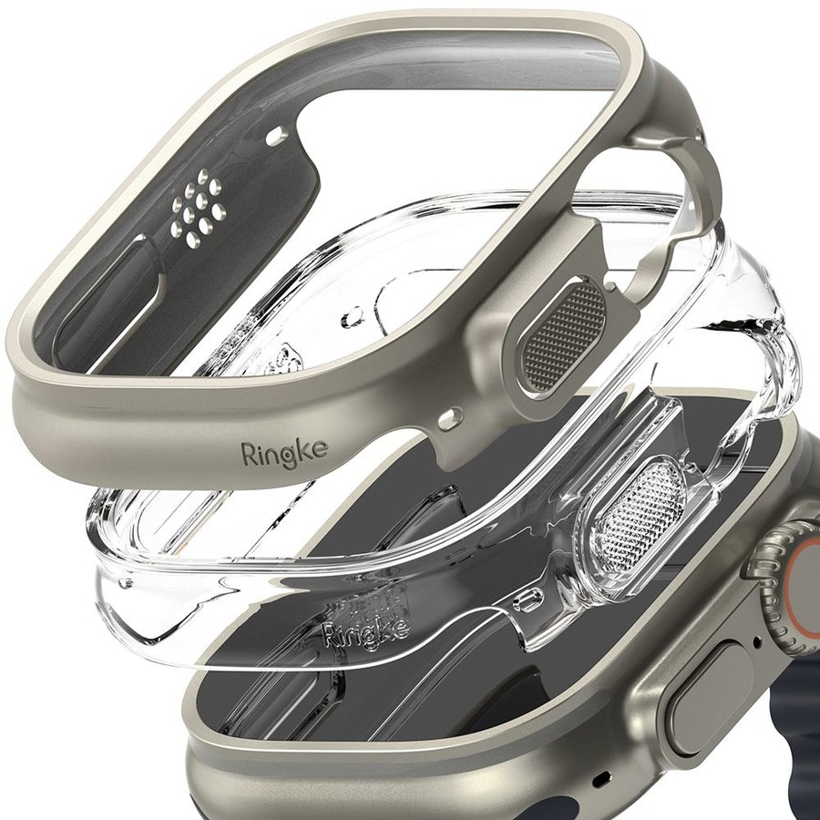 Accesoriu smartwatch Slim compatibil cu Apple Watch Ultra 49mm Gri/Transparent