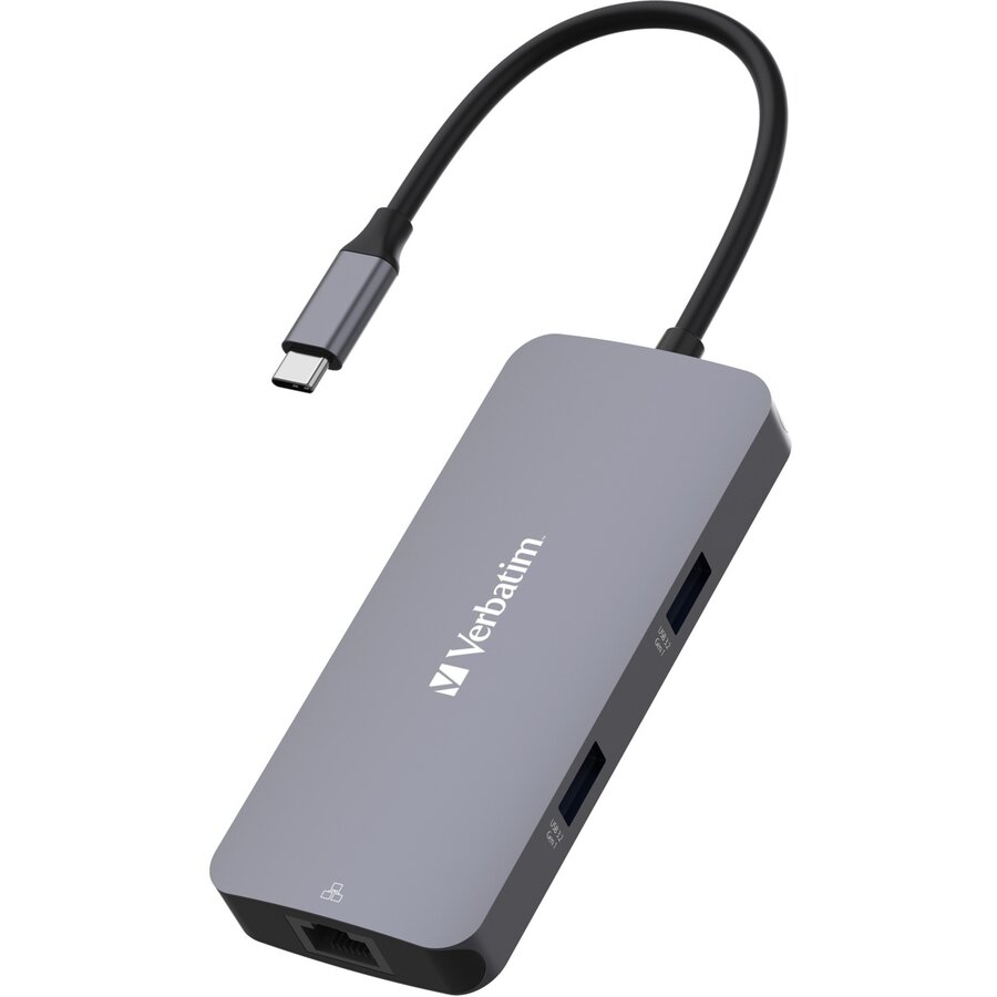 Hub USB USB-C Pro multiport hub CMH-05, 5 port, docking station (grey, HDMI, RJ-45, 2x USB-A, USB-C PD)