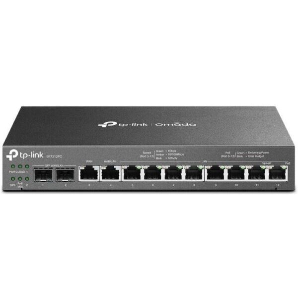 Router ER7212PC Gigabit 2 Gigabit SFP WAN/LAN 1x Gigabit RJ45 WAN 1x Gigabit RJ45 WAN/LAN Omada 3-in-1 Gigabit VPN Negru