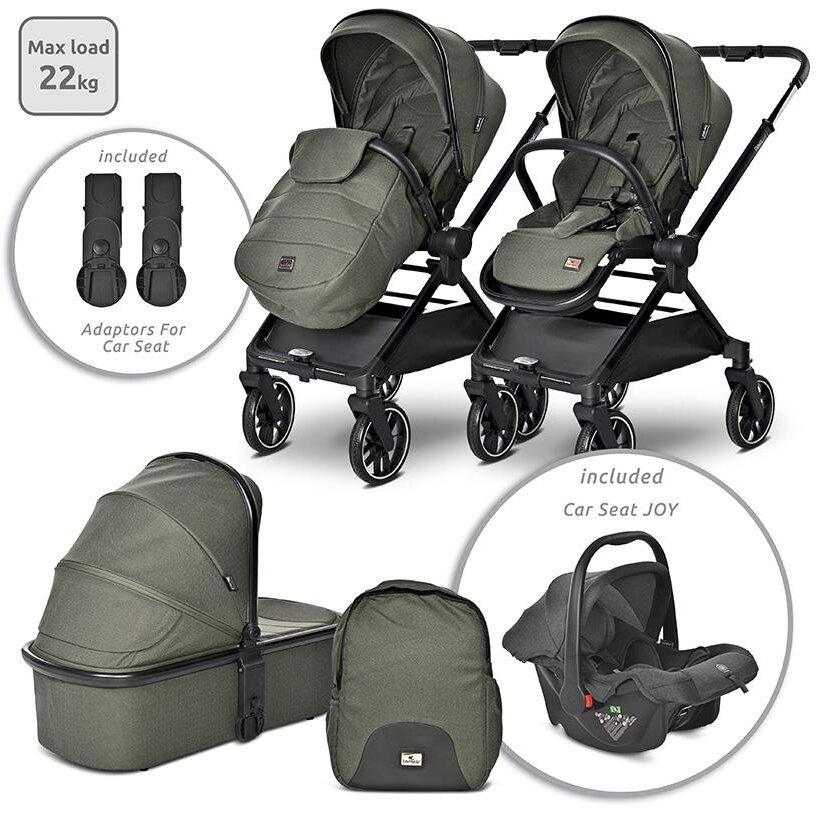 Carucior 3in1 Reya Maner Reversibil pana la 22KG Verde