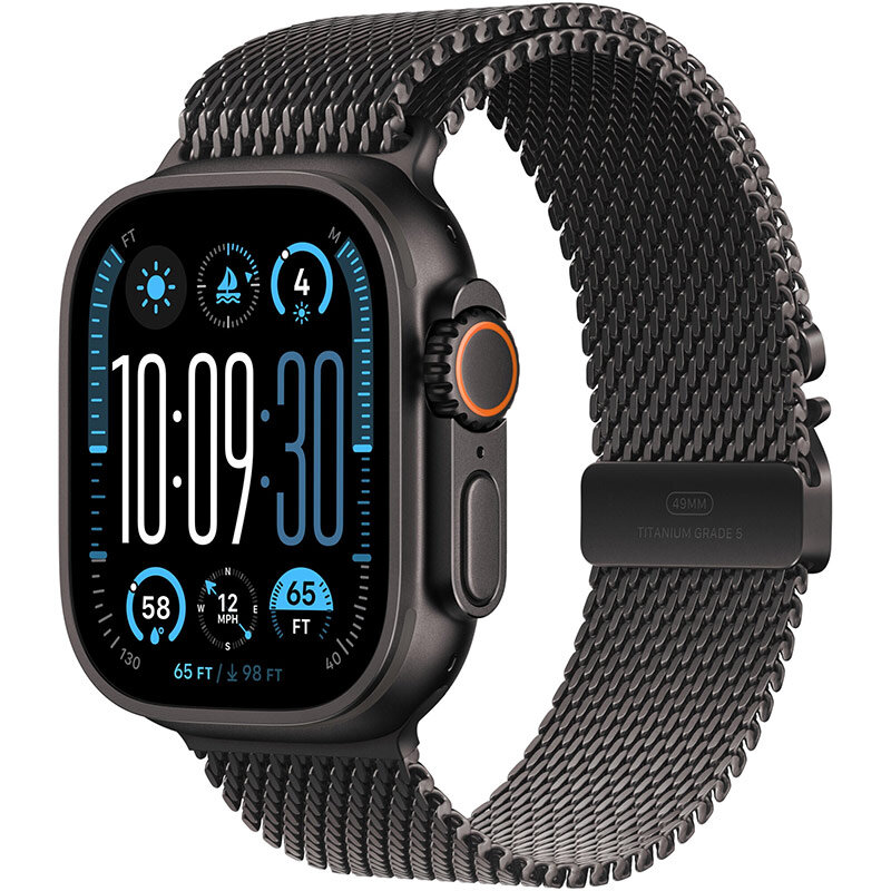 Smartwatch Watch Ultra2 v2 Cellular 49mm Black Titanium Case Black Titanium Milanese Loop S