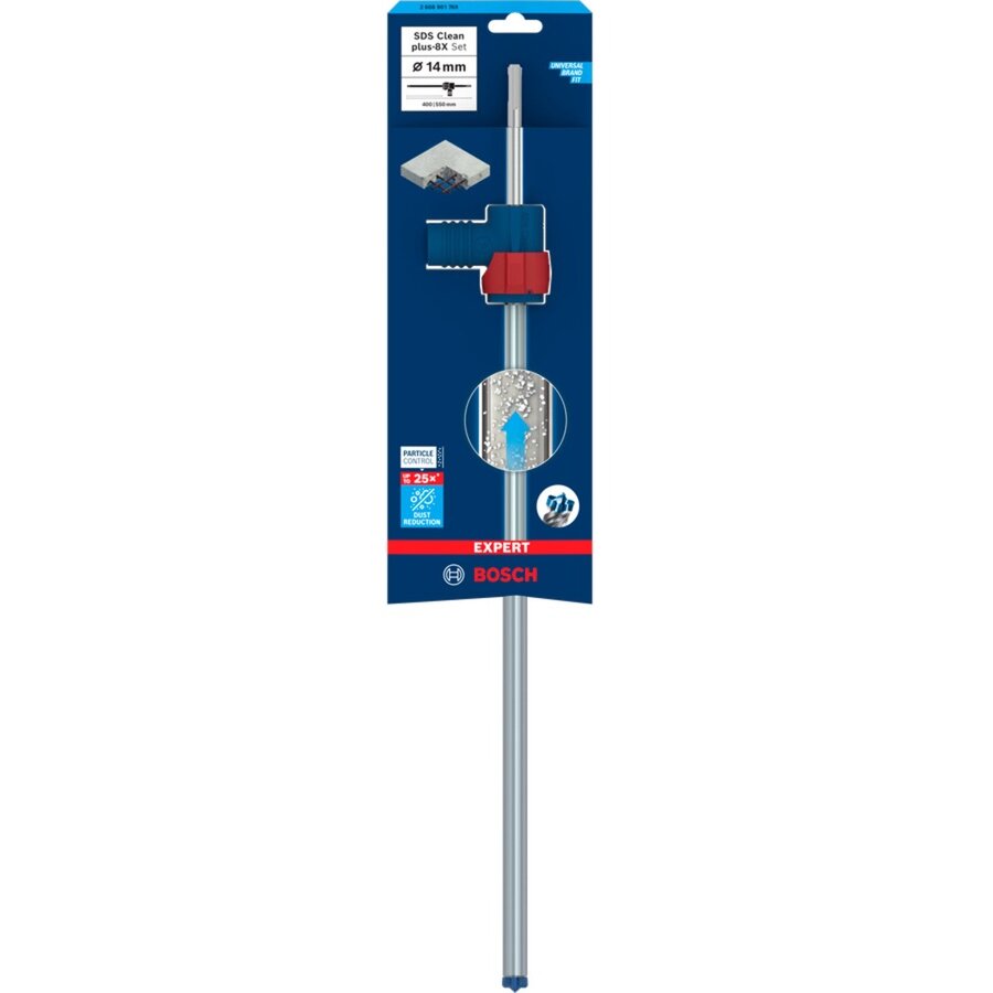 Bosch Expert hammer drill SDS Clean plus-8X set, 14mm (working length 400mm, suction drill incl. suction connection)