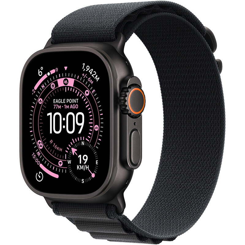 Smartwatch Watch Ultra 3 Cellular 49mm Black Titanium Case Black Alpine Loop Small
