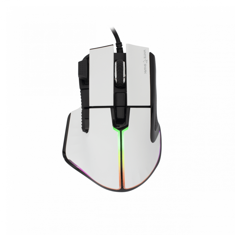 Mouse Gaming cu Fir MARROK USB 2.0 Iluminare RGB 12000DPI Alb
