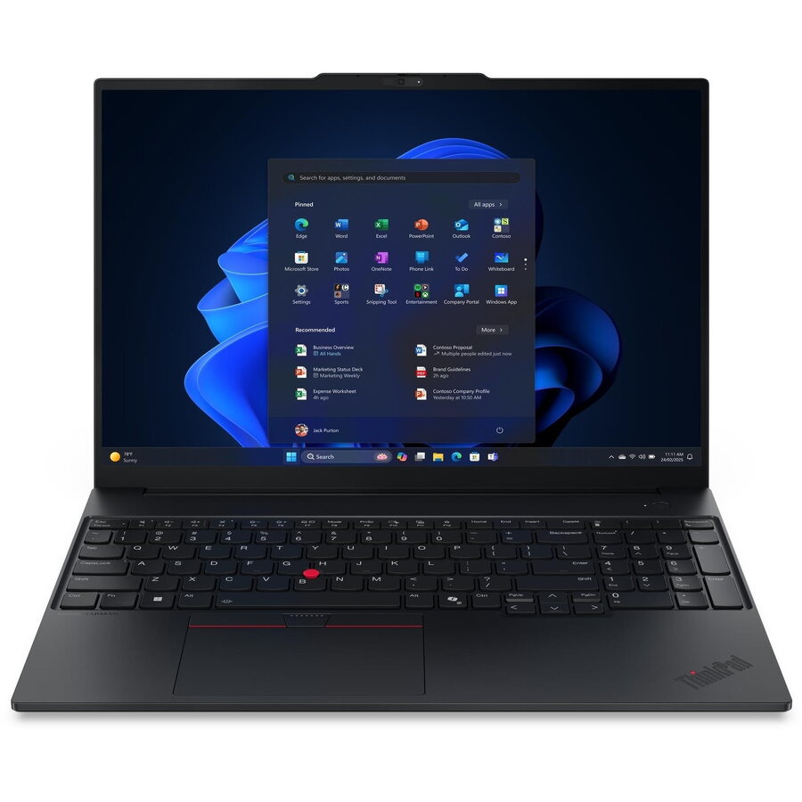 Laptop ThinkPad E16 G3 WUXGA 16 inch AMD Ryzen 7 250 16GB 512GB SSD Windows 11 Pro Black