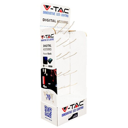 Stand Carton cu 15 Carlige Metalice Alb