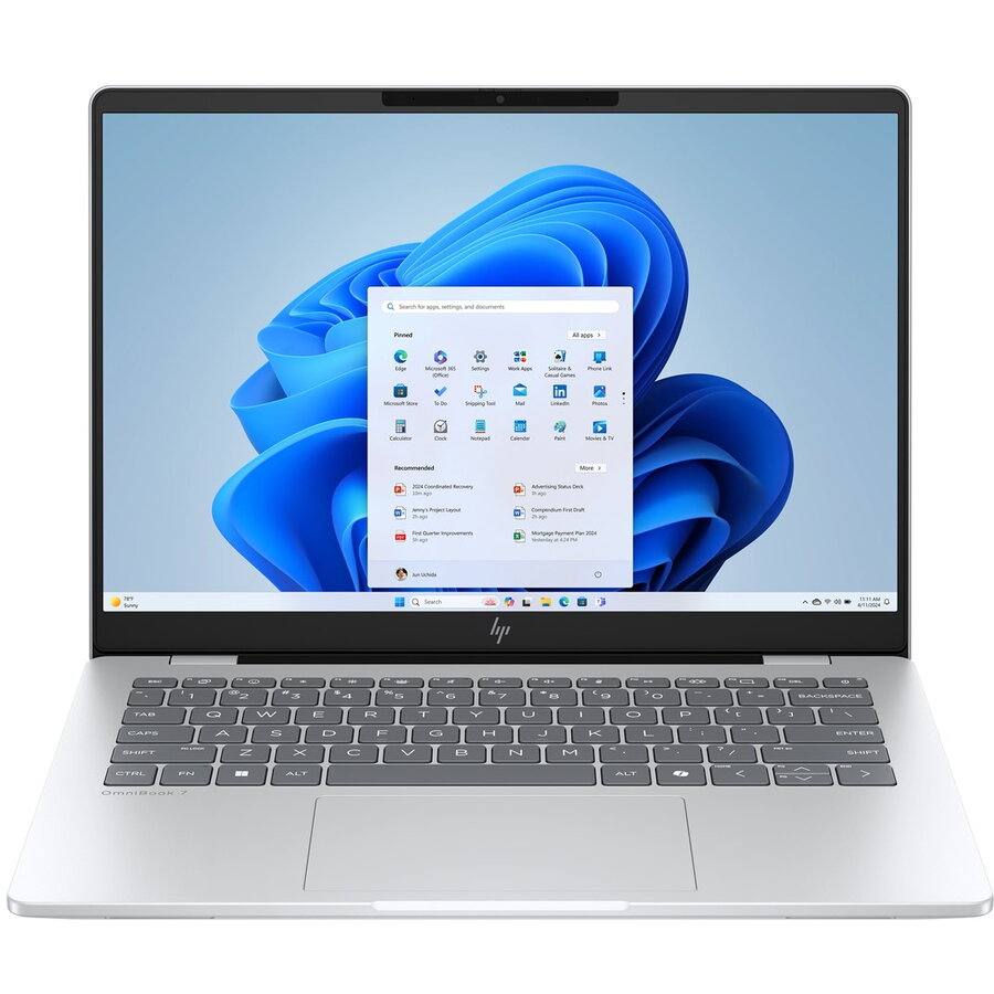 Laptop OmniBook 7 16-az0222nw Core 5 210H 16inch 16GB 512GB Intel Graphics Windows 11 Home Glacial Silver