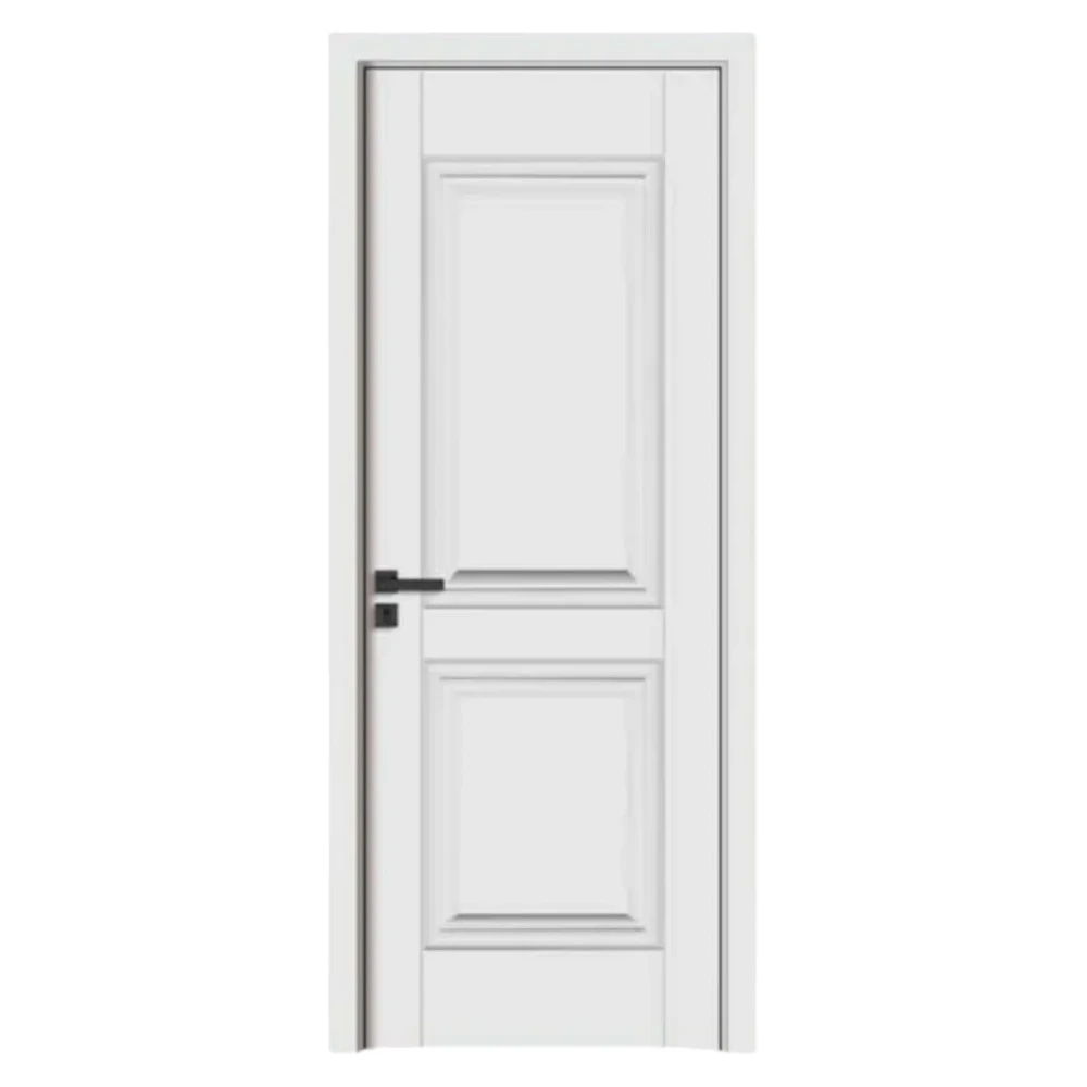 Usa Interior din MDF Novo Doors ND12 LUX PREMIUM, Cadru din Lemn Masiv, KIT COMPLET, Toc Reglabil de 10 CM INCLUS, Plinta pe Ambele Parti (Culoare: Alb mat, Dimensiune: 60 cm, Toc: Reglabil 10 cm, Maner: Patrat auriu inchidere magnetica)