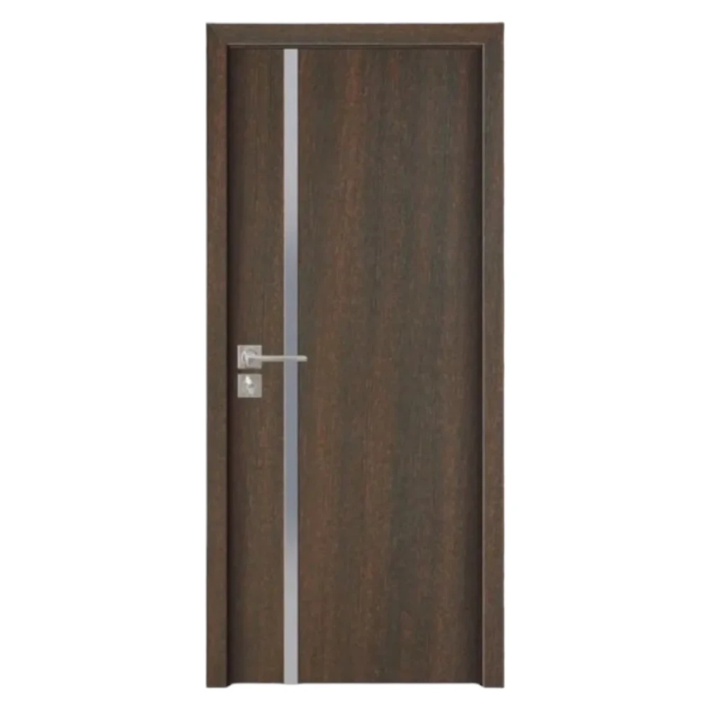 Usa Interior din MDF Novo Doors ND04 LUX PREMIUM, Cadru din Lemn Masiv, KIT COMPLET, Toc Reglabil de 10 CM INCLUS, Plinta pe Ambele Parti (Culoare: Wenge, Dimensiune: 70 cm, Toc: Reglabil 30 cm, Maner: Patrat auriu inchidere magnetica)