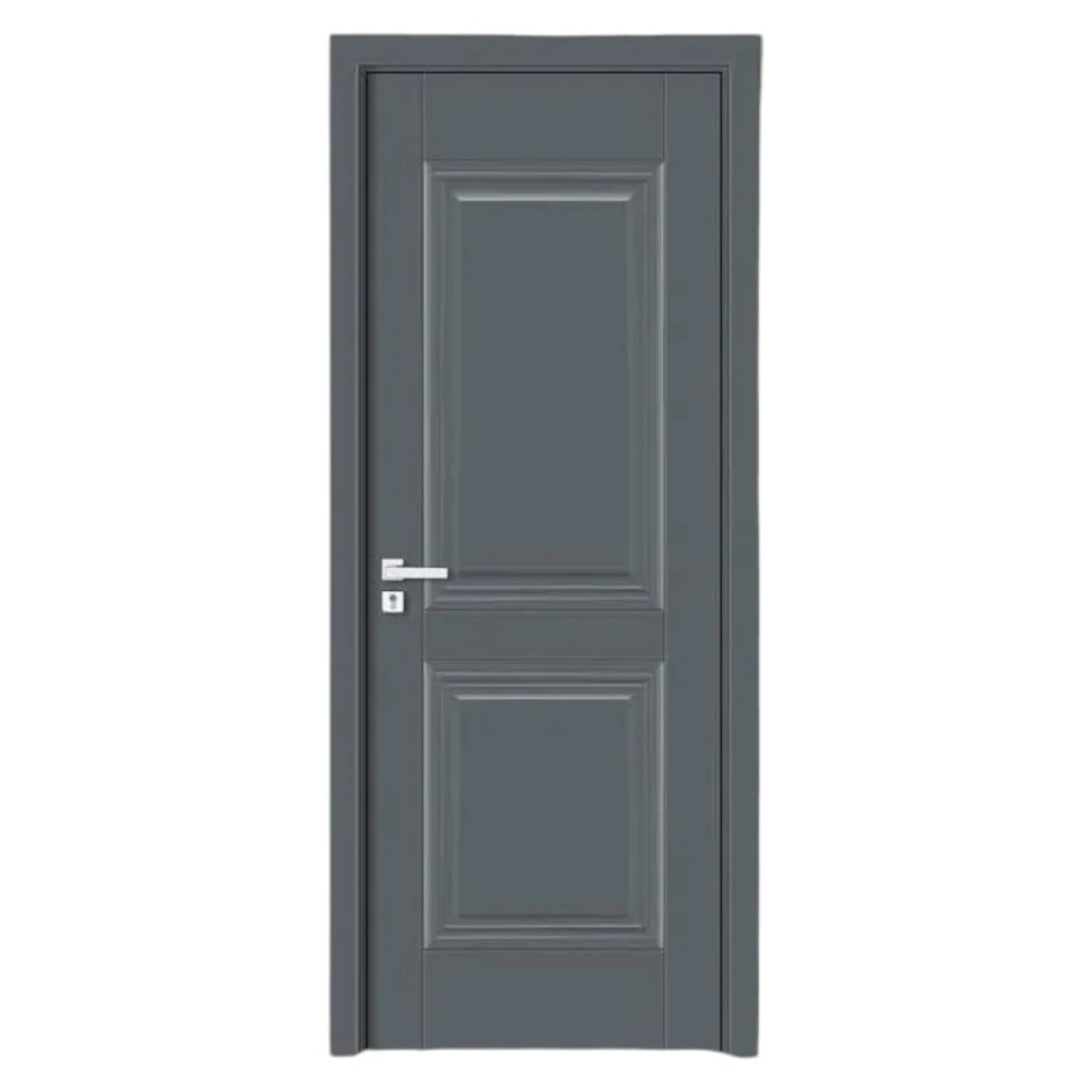 Usa Interior din MDF Novo Doors ND12 LUX PREMIUM, Cadru din Lemn Masiv, KIT COMPLET, Toc Reglabil de 10 CM INCLUS, Plinta pe Ambele Parti (Culoare: Gri Antracit, Dimensiune: 60 cm, Toc: Reglabil 10 cm, Maner: Patrat auriu inchidere magnetica)