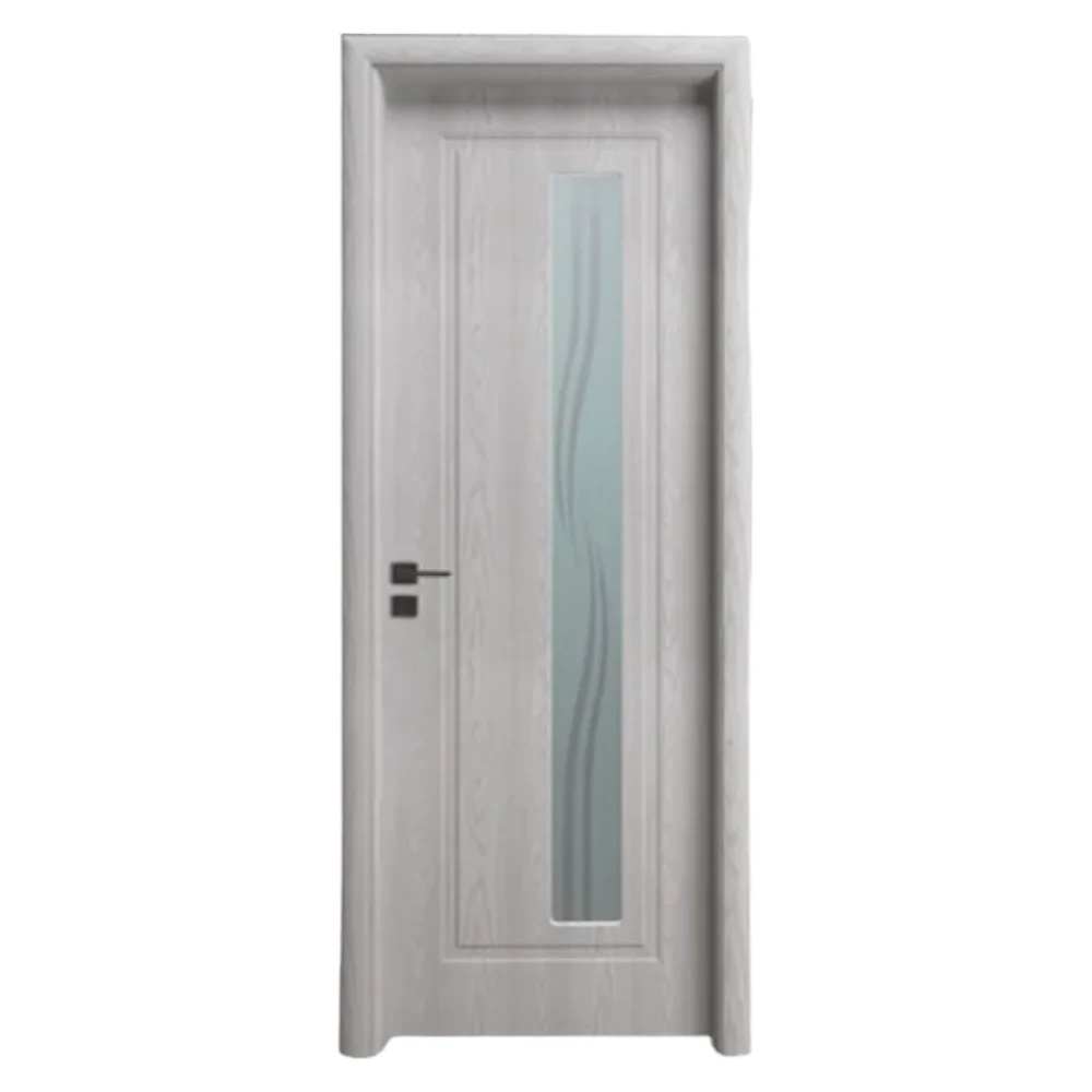 Usa Interior din MDF Novo Doors ND93 LUX PREMIUM, Cadru din Lemn Masiv, KIT COMPLET, Toc Reglabil de 10 CM INCLUS, Plinta pe Ambele Parti (Culoare: Alb, Dimensiune: 60 cm, Toc: Reglabil 10 cm, Maner: Patrat auriu inchidere magnetica)