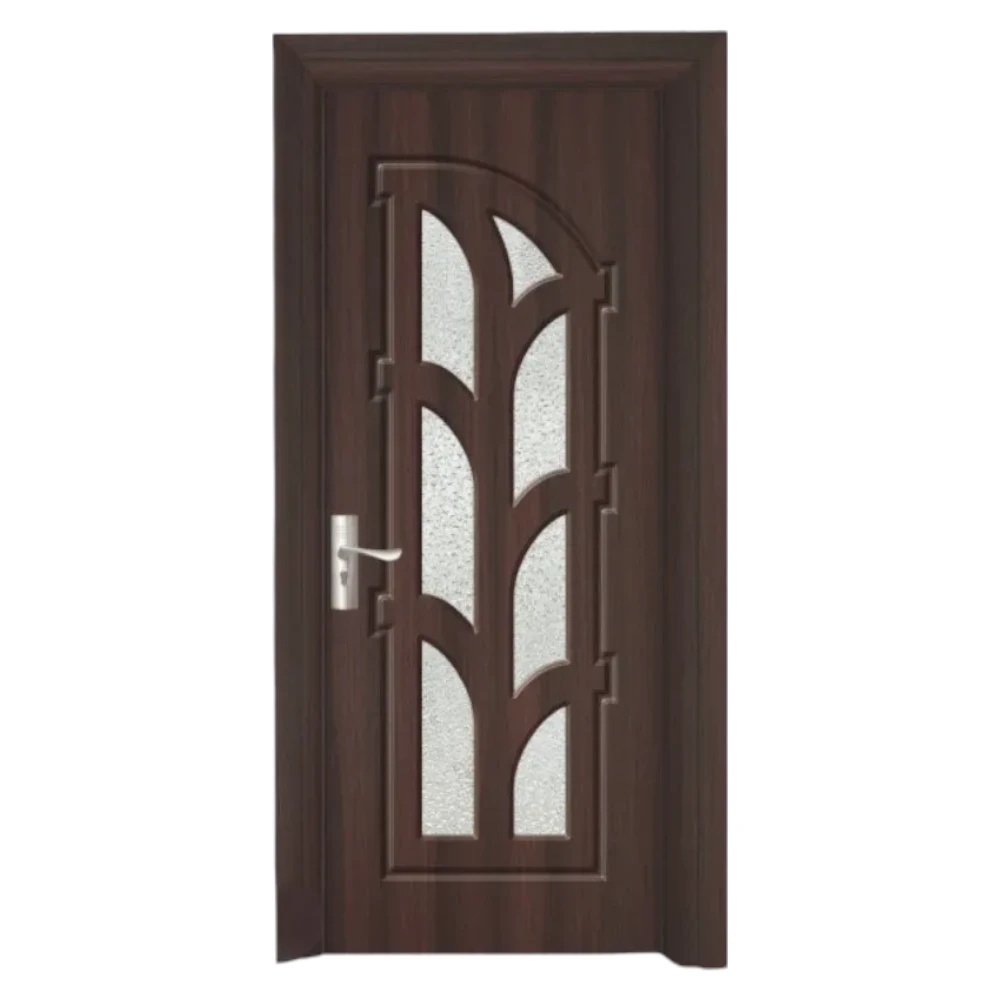 Usa Interior din MDF Novo Doors ND308, Cadru din Lemn Masiv, Geam Sablat, KIT COMPLET, Toc , Manere si balamale incluse (Culoare: Wenge, Dimensiune: 70 cm, Toc: Reglabil 10 cm, Maner: Patrat auriu inchidere magnetica)