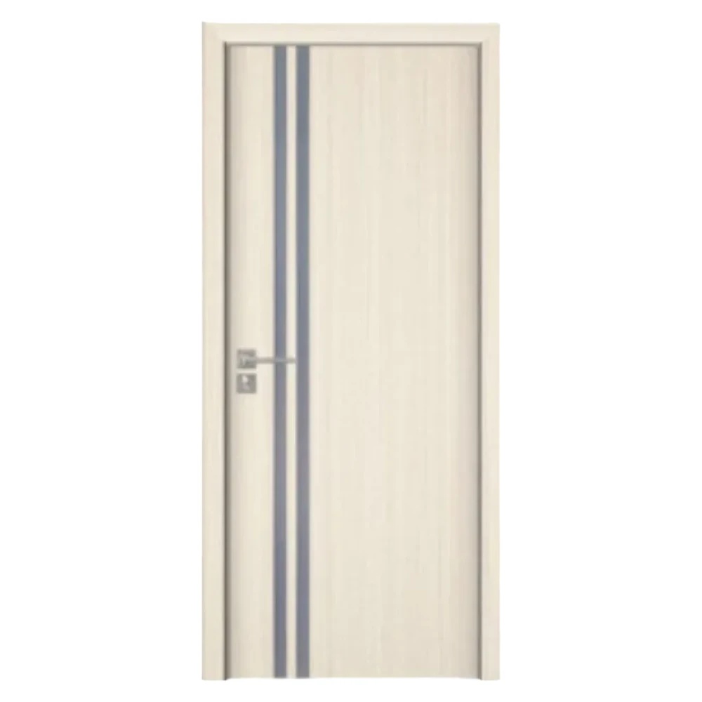 Usa Interior din MDF Novo Doors ND08 LUX PREMIUM, Cadru din Lemn Masiv, KIT COMPLET, Toc Reglabil de 10 CM INCLUS, Plinta pe Ambele Parti (Culoare: Crem, Dimensiune: 60 cm, Toc: Reglabil 10 cm, Maner: Patrat auriu inchidere magnetica)