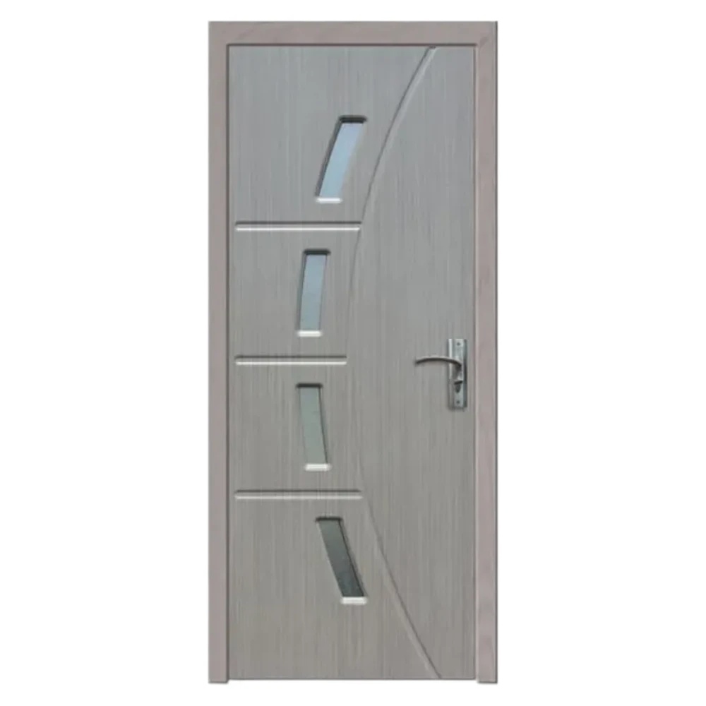 Usa Interior din MDF Novo Doors ND508, Cadru din Lemn Masiv, Geam Sablat, KIT COMPLET, Toc , Manere si balamale incluse (Culoare: Gri, Dimensiune: 60 cm, Toc: Reglabil 30 cm, Maner: Patrat auriu inchidere magnetica)