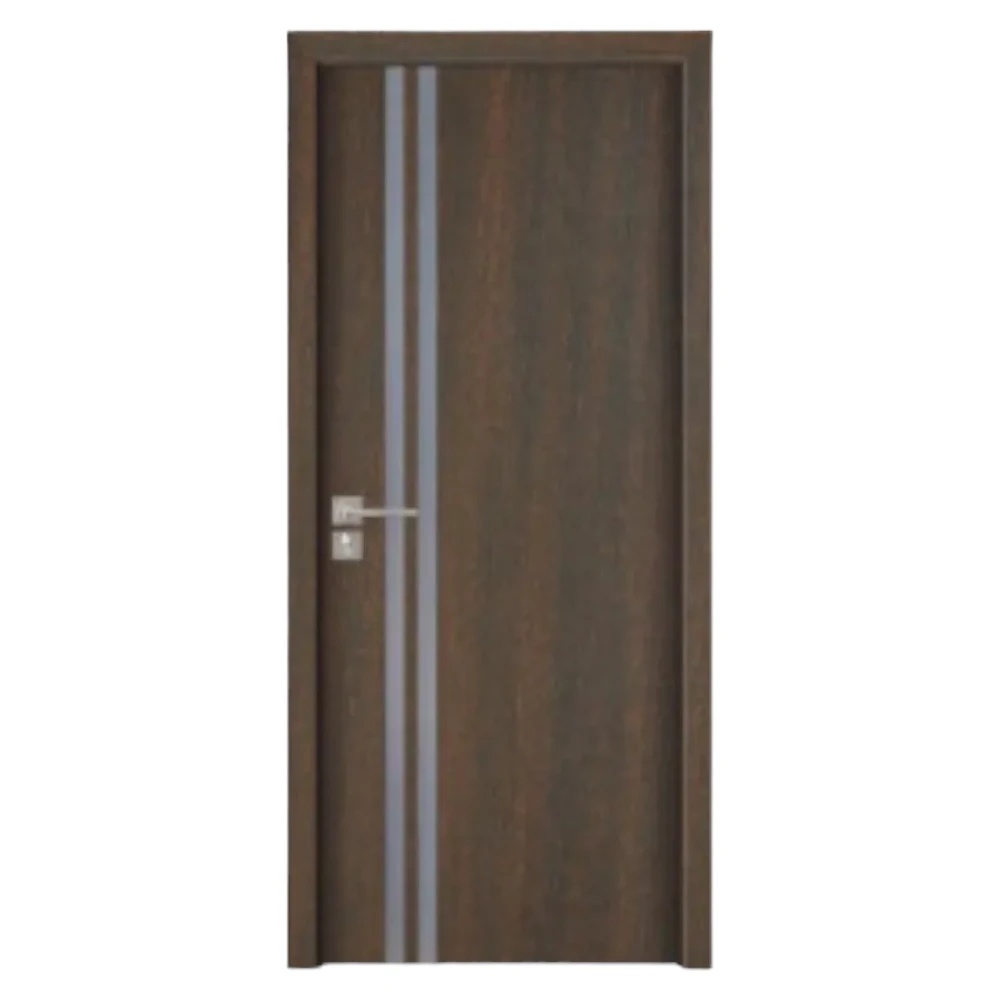 Usa Interior din MDF Novo Doors ND08 LUX PREMIUM, Cadru din Lemn Masiv, KIT COMPLET, Toc Reglabil de 10 CM INCLUS, Plinta pe Ambele Parti (Culoare: Wenge, Dimensiune: 60 cm, Toc: Reglabil 10 cm, Maner: Patrat auriu inchidere magnetica)