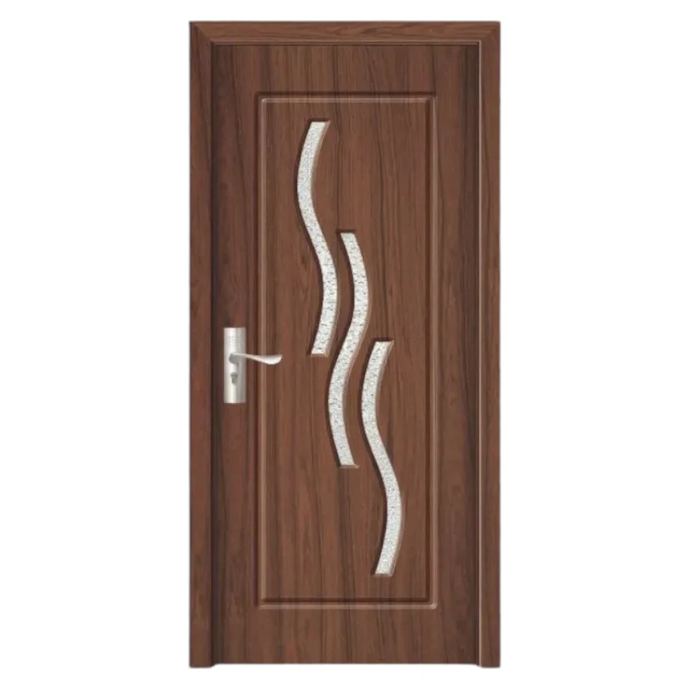 Usa Interior din MDF Novo Doors ND14, Cadru din Lemn Masiv, Geam Sablat, KIT COMPLET, Toc , Manere si balamale incluse (Culoare: Nuc, Dimensiune: 60 cm, Toc: Reglabil 10 cm, Maner: Patrat auriu inchidere magnetica)