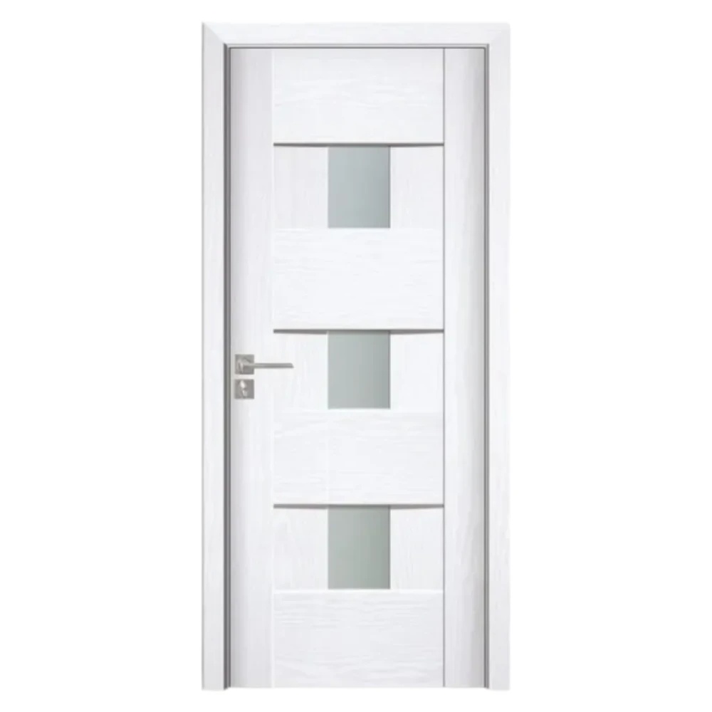 Usa Interior din MDF Novo Doors ND06 LUX PREMIUM, Cadru din Lemn Masiv, KIT COMPLET, Toc Reglabil de 10 CM INCLUS, Plinta pe Ambele Parti (Culoare: Alb, Dimensiune: 70 cm, Toc: Reglabil 10 cm, Maner: Patrat auriu inchidere magnetica)