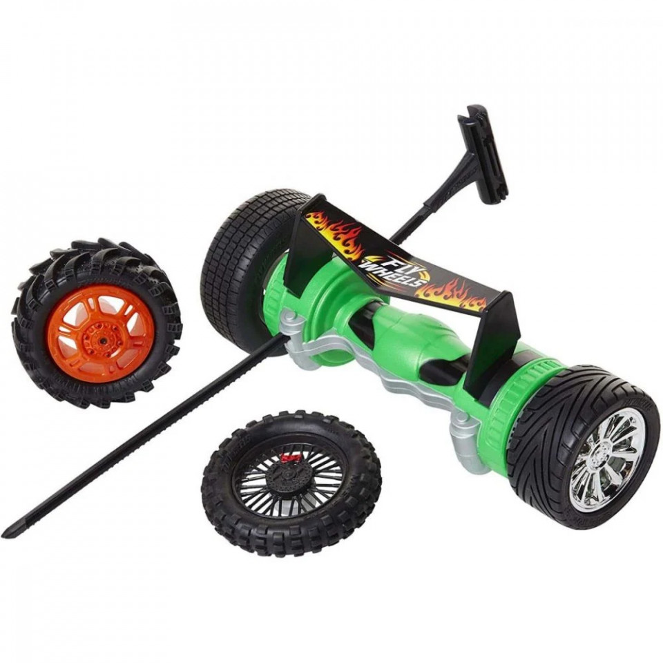 Set Fly Wheels, 4 anvelope si lansator turbo (Culoare produse: Albastru)