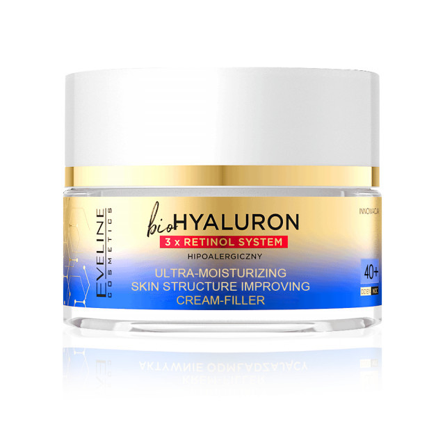 Crema de fata Eveline Cosmetics bioHyaluron 3xRetinol System 40+ (Concentratie: pentru fata, Gramaj: 50 ml)