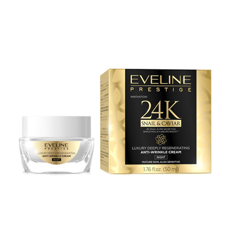 Crema de noapte anti-rid Eveline Prestige 24k Snail & Caviar 50 ml (Concentratie: Gramaj: 50 ml)