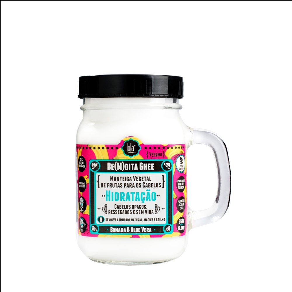 Masca de par intens hidratant cu banane și aloe vera Bemdita Ghee Lola Cosmetics, 350 g (Gramaj: 350 g)