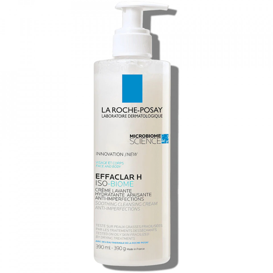 Crema hidratanta de spalare pentru pielea grasa fragilizata La Roche-Posay Effaclar H Iso-Biome, 390ml (Concentratie: Gramaj: 390 ml)