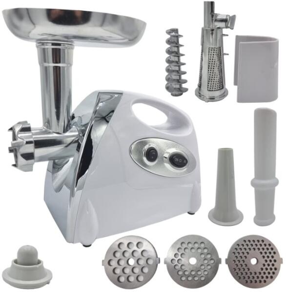 MASINA DE TOCAT CARNE ELECTRICA 3000W, MULTIFUNCTIONALA 4 IN 1, CU INVERSOR, 3 SITE INOX (5/7/9MM), ACCESORIU ROSII, PALNIE CARNATI, PLATOU INOX