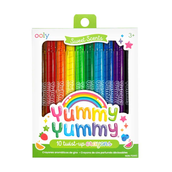 Creioane colorate parfumate rasucibile - Yummy set de 10