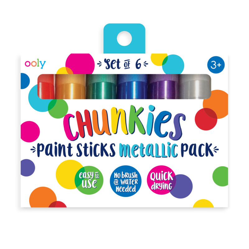Creioane tempera solida Chunkies culori metalice, 6 bucati