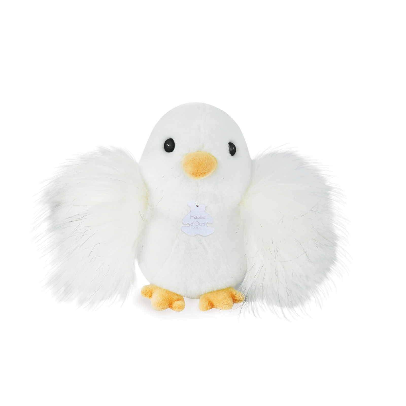 Jucarie moale din plus - pui, 15 cm alb