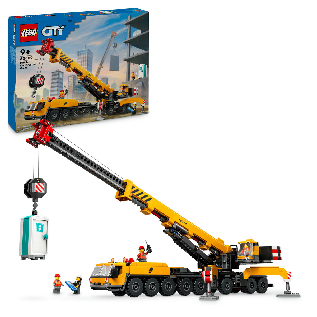 Macara mobila galbena de constructii