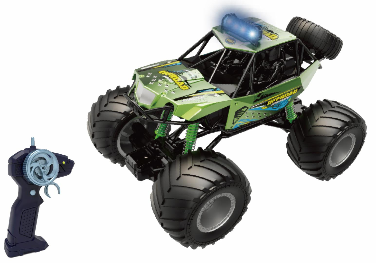 MASINUTA CU TELECOMANDA BIG FOOT, SCARA 1 10, 44CM, VERDE