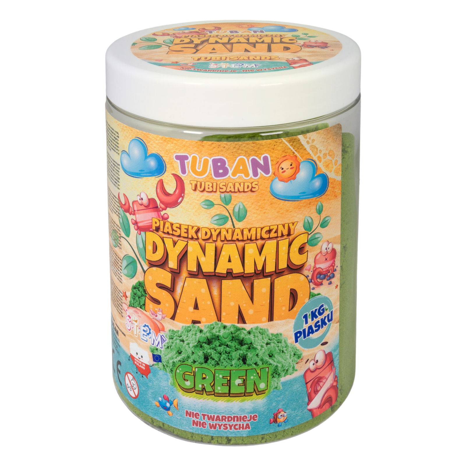 Nisip senzorial modelabil - verde, 1 kg