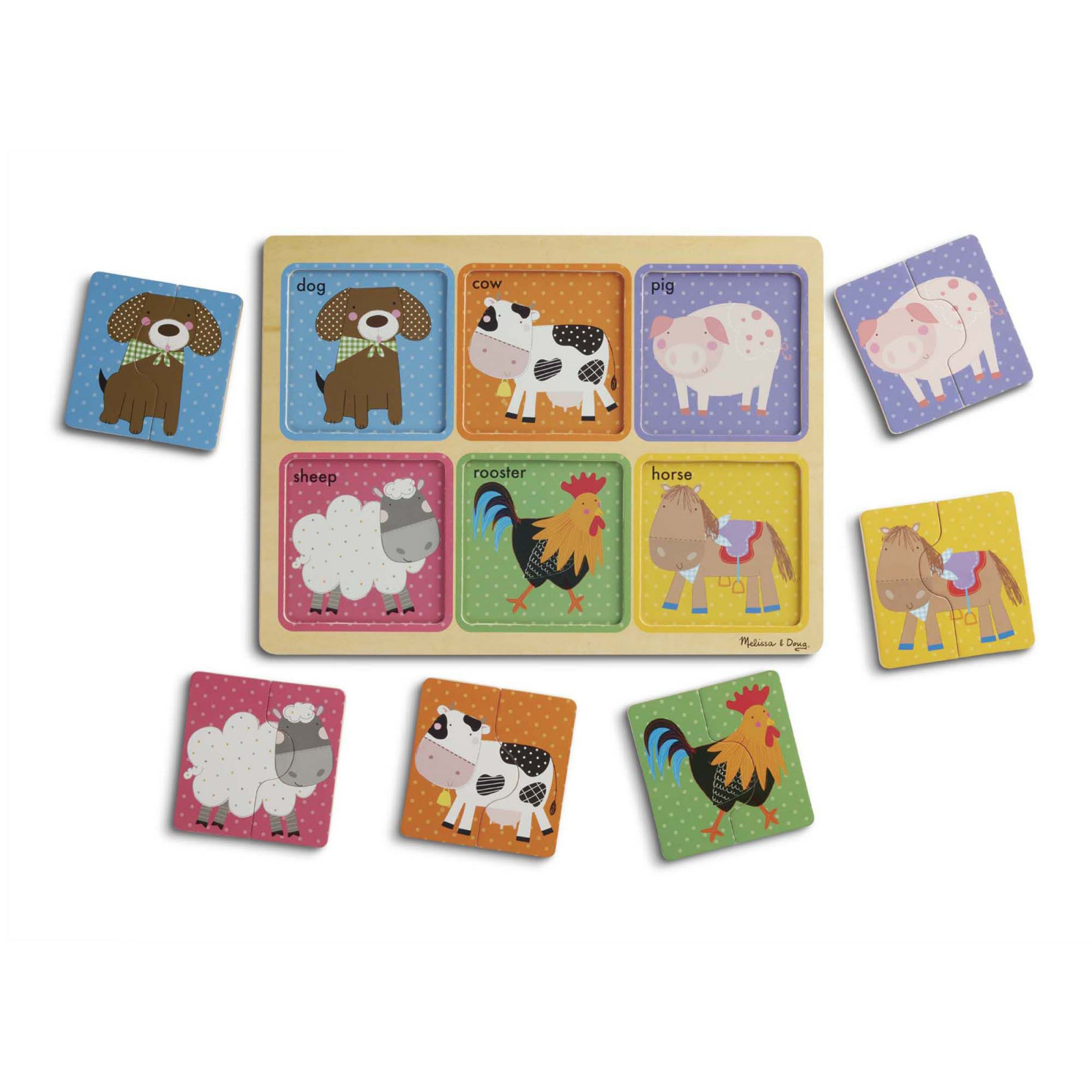Primul meu puzzle eco din lemn Prieteni de la Ferma - Melissa Doug