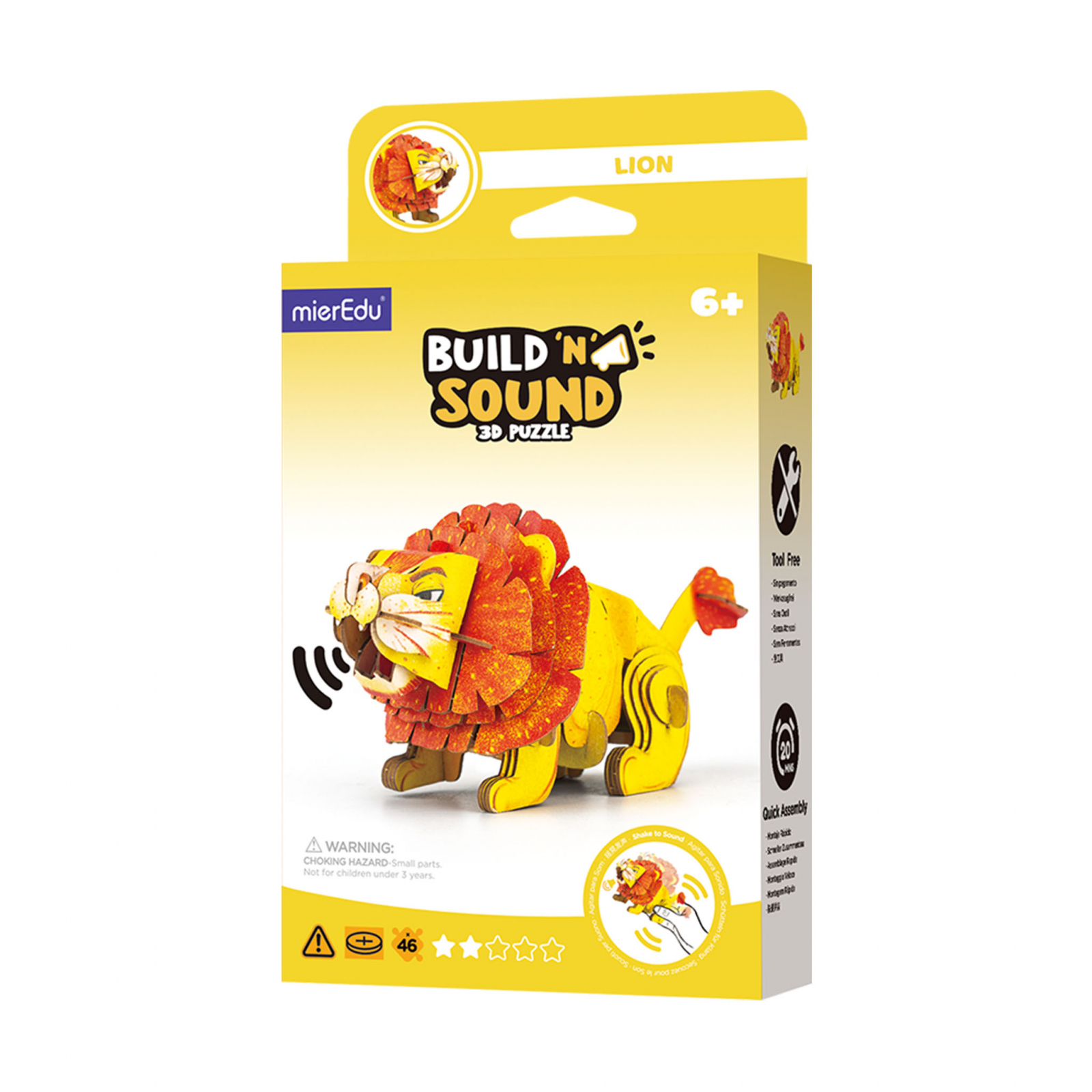 Puzzle 3D cu sunete - Leu, Build n Sound