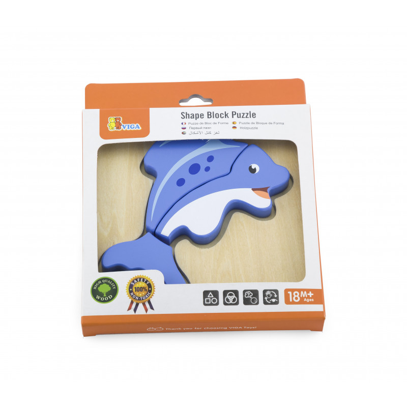 Puzzle din lemn - delfin, Viga