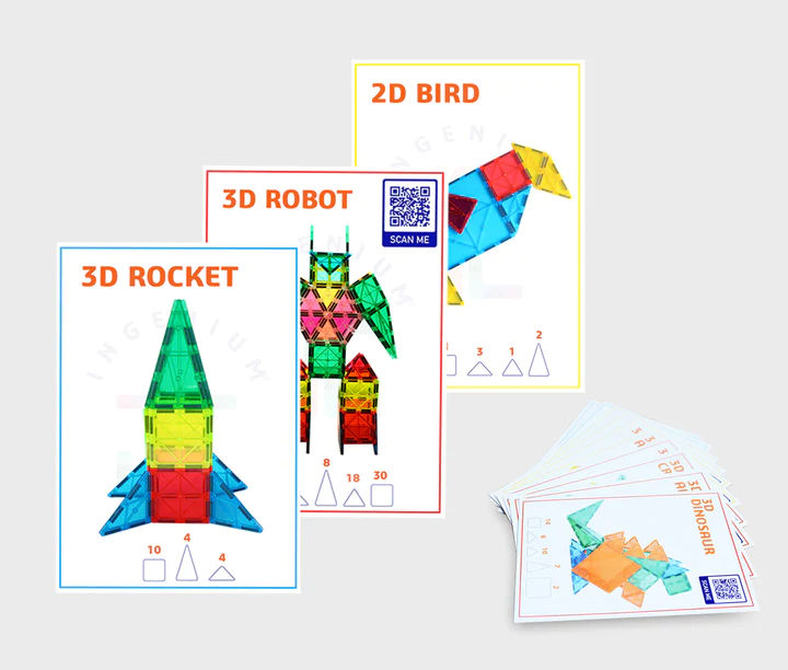 Set carduri cu provocari pentru seturile magnetice de constructie
