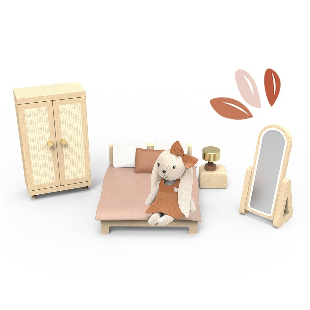 Set mobilier dormitor pentru casa de papusi, Speedy Monkey