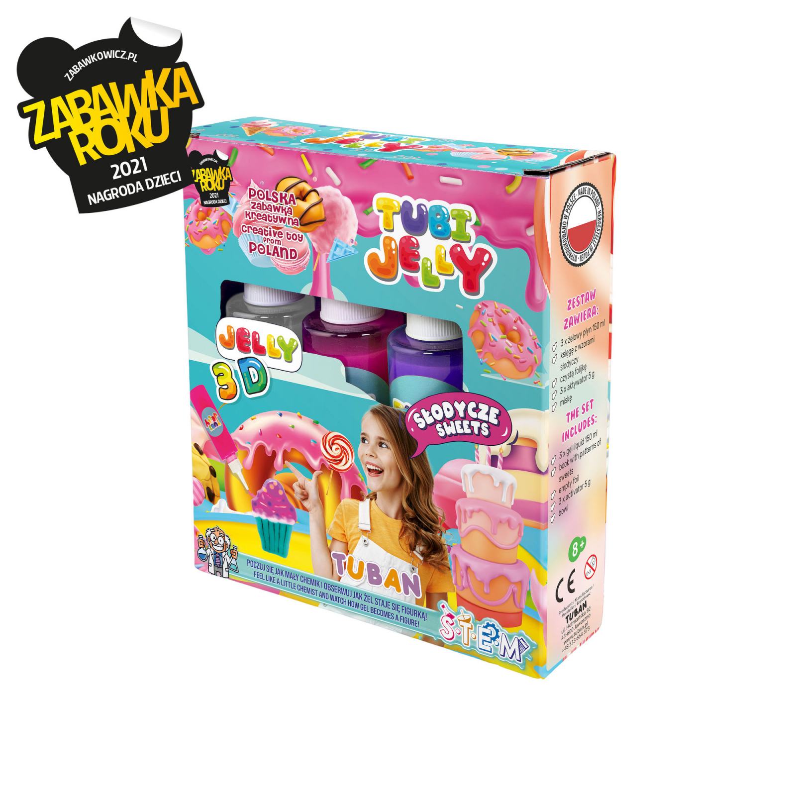 SET TUBI JELLY (gel modelator) cu 3 culori - DULCIURI
