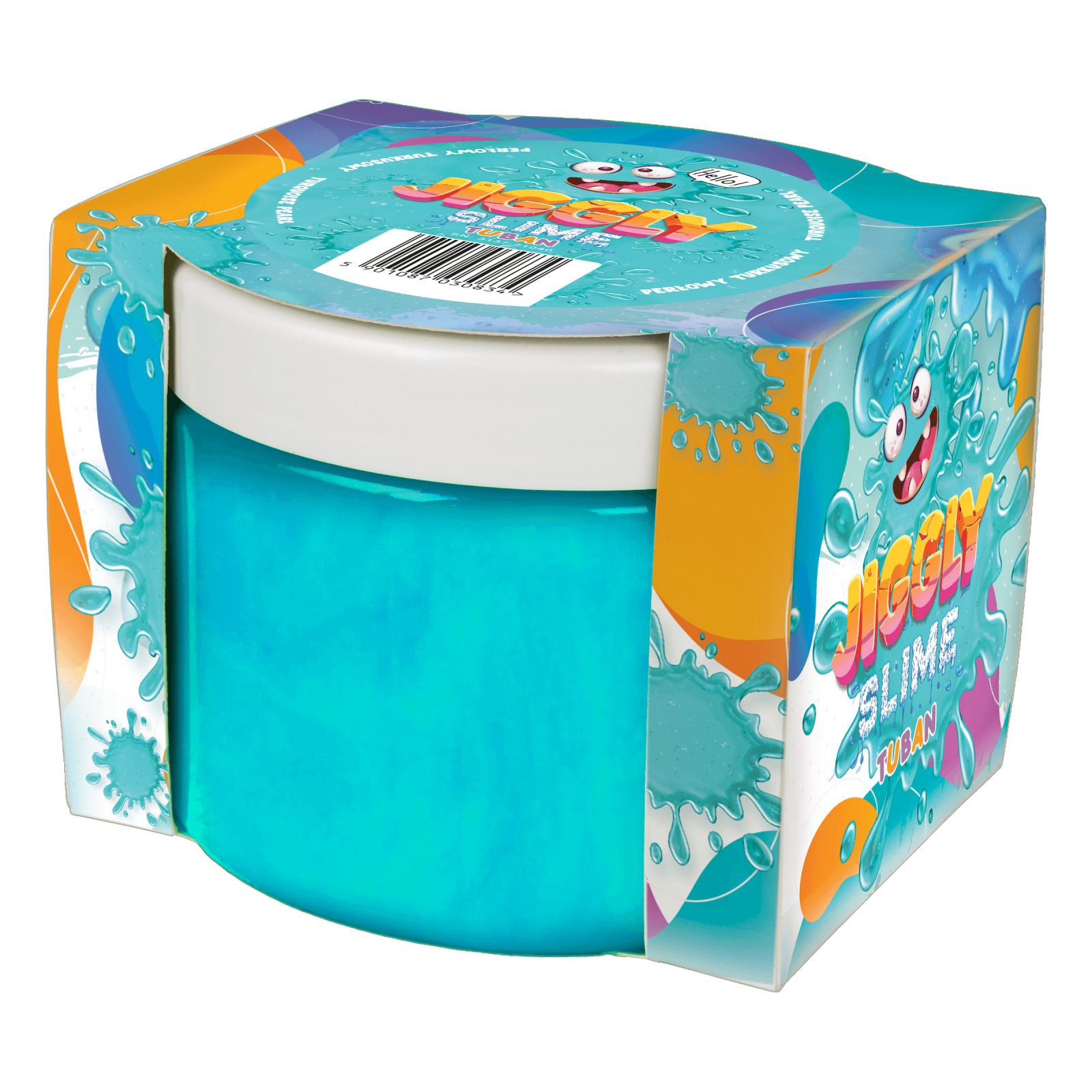 Slime in cutie JIGGLY SLIME - turcoaz perlat, 500 g