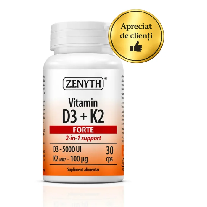 Vitamina D3 5000 UI + K2 Forte 30 cps
