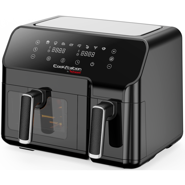 Friteuza cu aer cald dubla CookStation by Techwood CS-927, 5.5L + 3.3L, 2700W, 9 programe, 80 - 200°C