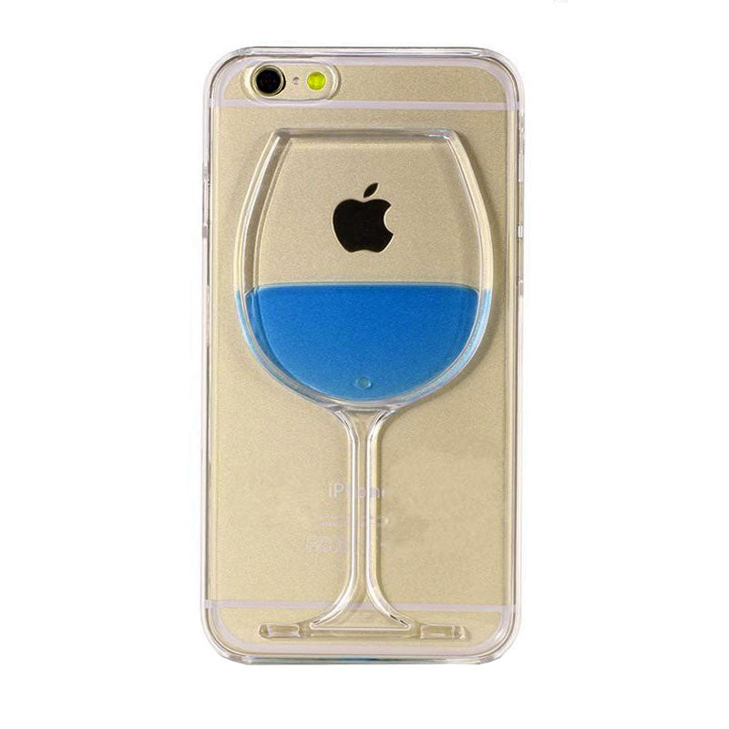 Carcasa Husa cu lichid Compatibila cu Huawei P9 lite model Pahar Wine Glass , Albastru , Blue Engros