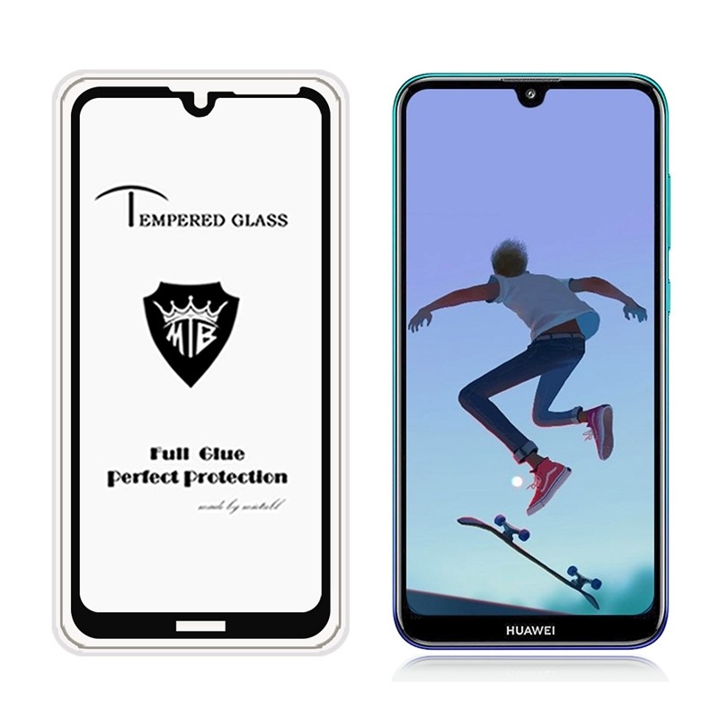 Folie de sticla securizata Compatibila cu Huawei Y7 Prime 2019, neagra, anti amprenta, full adeziv, marca Mietubl Engros