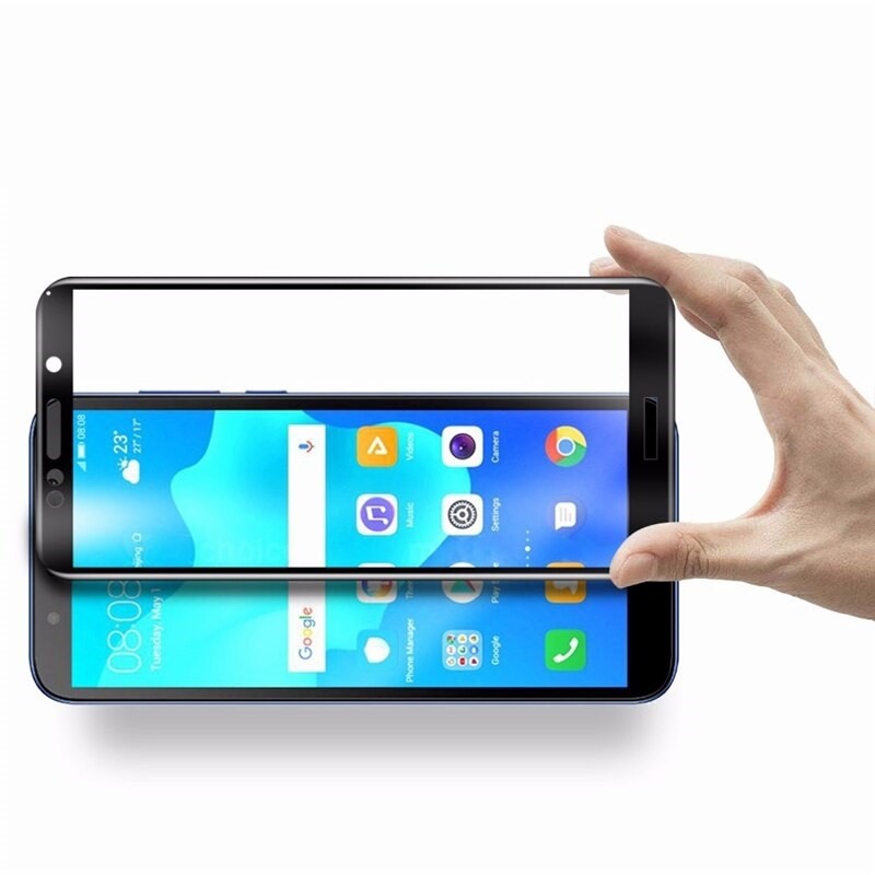 Folie sticla securizata 6D Compatibila cu Huawei Y5 2018, neagra Engros